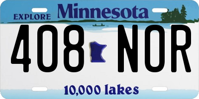 MN license plate 408NOR