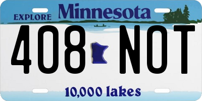 MN license plate 408NOT
