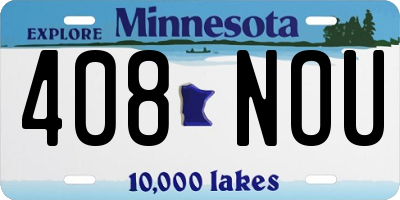 MN license plate 408NOU