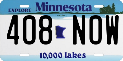 MN license plate 408NOW