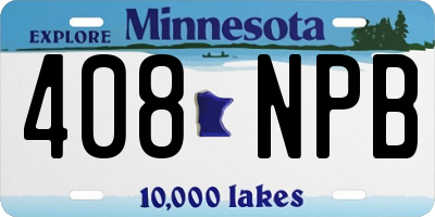 MN license plate 408NPB