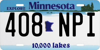MN license plate 408NPI