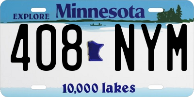 MN license plate 408NYM