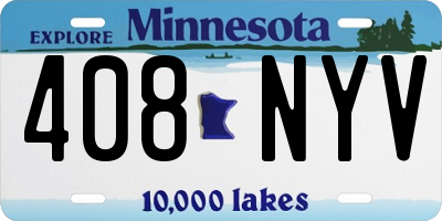 MN license plate 408NYV