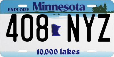 MN license plate 408NYZ