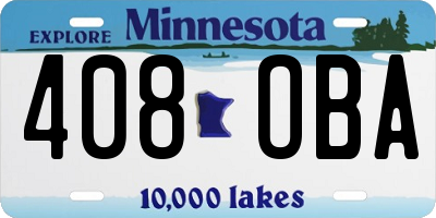 MN license plate 408OBA