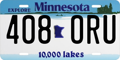 MN license plate 408ORU