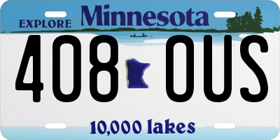 MN license plate 408OUS