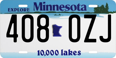 MN license plate 408OZJ