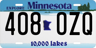 MN license plate 408OZQ