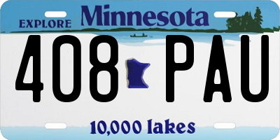 MN license plate 408PAU