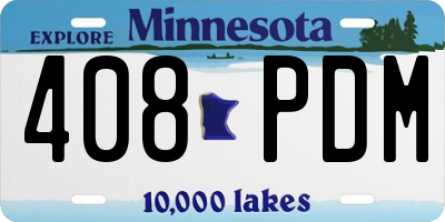 MN license plate 408PDM