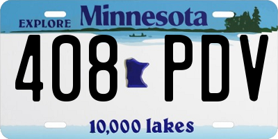 MN license plate 408PDV