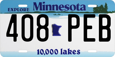 MN license plate 408PEB