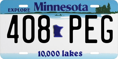MN license plate 408PEG