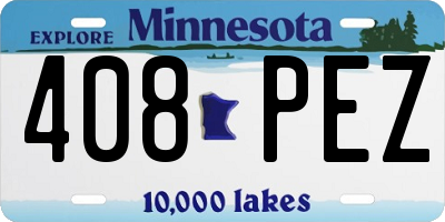 MN license plate 408PEZ