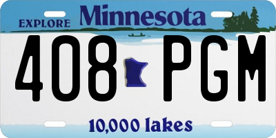 MN license plate 408PGM