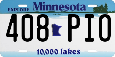 MN license plate 408PIO