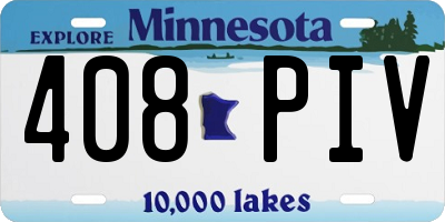 MN license plate 408PIV