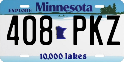 MN license plate 408PKZ