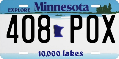 MN license plate 408POX