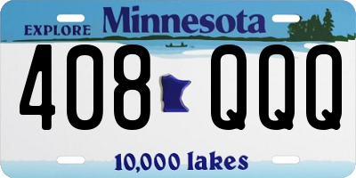MN license plate 408QQQ