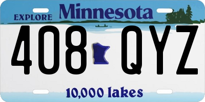 MN license plate 408QYZ
