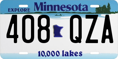 MN license plate 408QZA