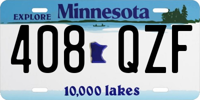 MN license plate 408QZF
