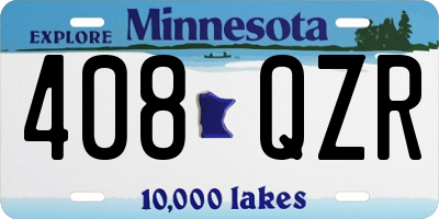 MN license plate 408QZR