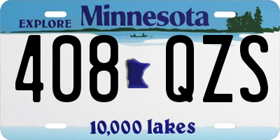 MN license plate 408QZS