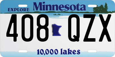 MN license plate 408QZX