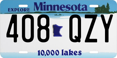 MN license plate 408QZY