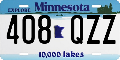 MN license plate 408QZZ