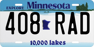 MN license plate 408RAD