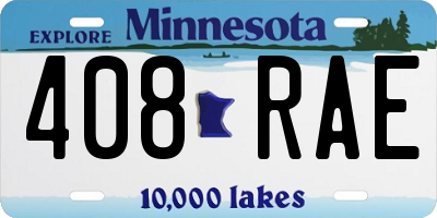 MN license plate 408RAE