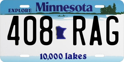 MN license plate 408RAG