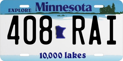 MN license plate 408RAI