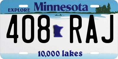 MN license plate 408RAJ