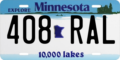 MN license plate 408RAL