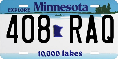MN license plate 408RAQ