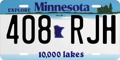 MN license plate 408RJH