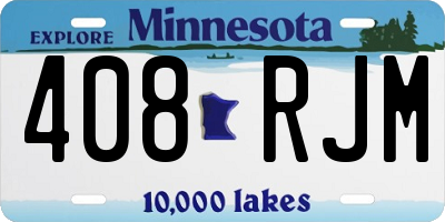 MN license plate 408RJM