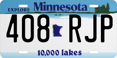 MN license plate 408RJP