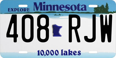 MN license plate 408RJW
