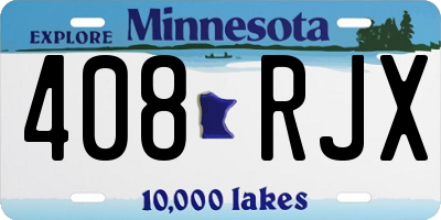 MN license plate 408RJX