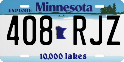 MN license plate 408RJZ