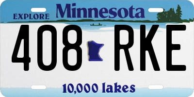 MN license plate 408RKE
