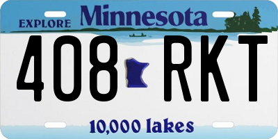 MN license plate 408RKT