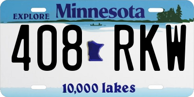 MN license plate 408RKW